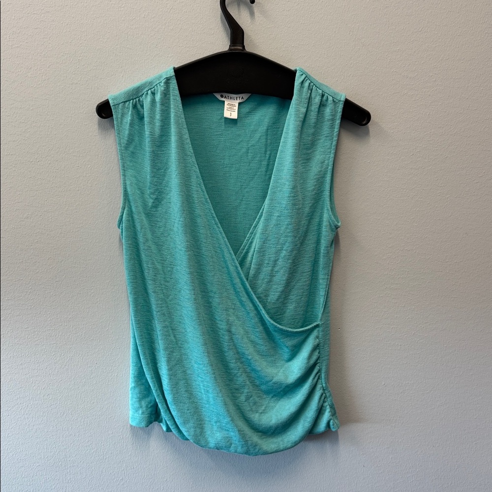 Athleta Breezy Wrap Tank Top in  - Aqua Blue -  Small